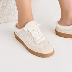 Notice Slide Plush Off White Crackled Leather Sneakers | Dolce Vita Women
