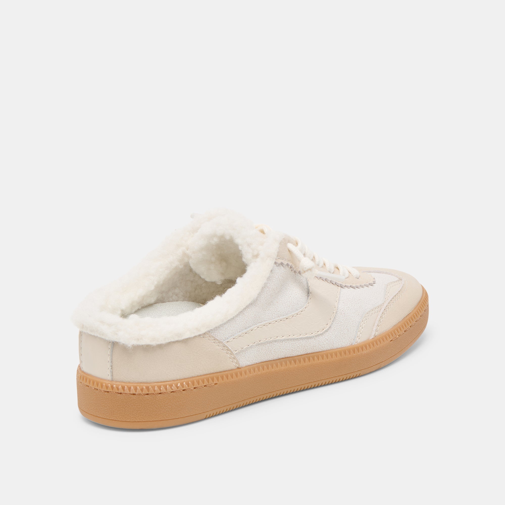 Notice Slide Plush Off White Crackled Leather Sneakers | Dolce Vita Women