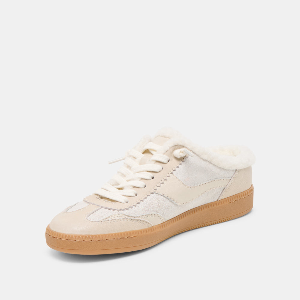Notice Slide Plush Off White Crackled Leather Sneakers | Dolce Vita Women