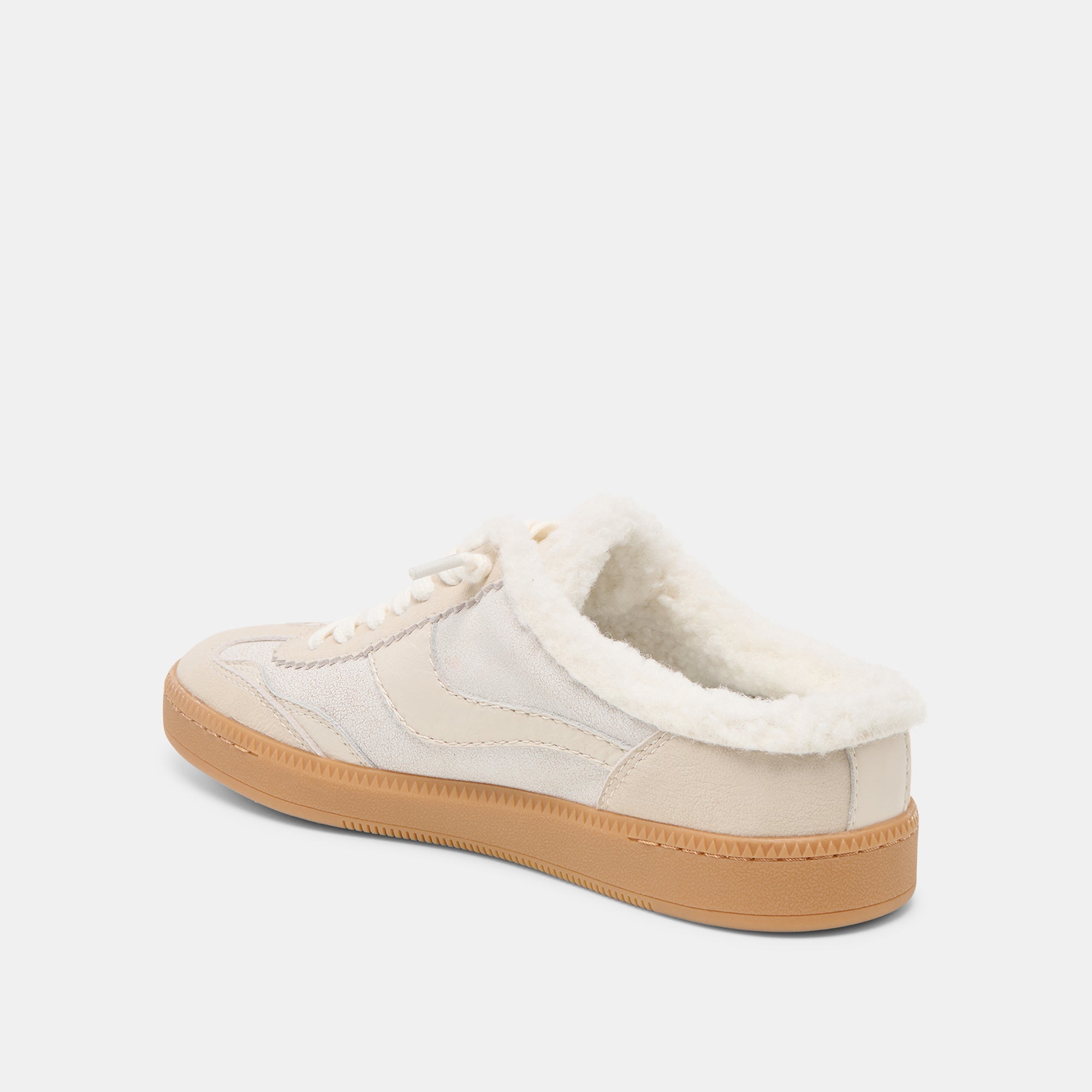 Notice Slide Plush Off White Crackled Leather Sneakers | Dolce Vita Women