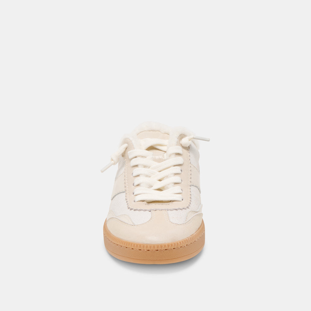Notice Slide Plush Off White Crackled Leather Sneakers | Dolce Vita Women