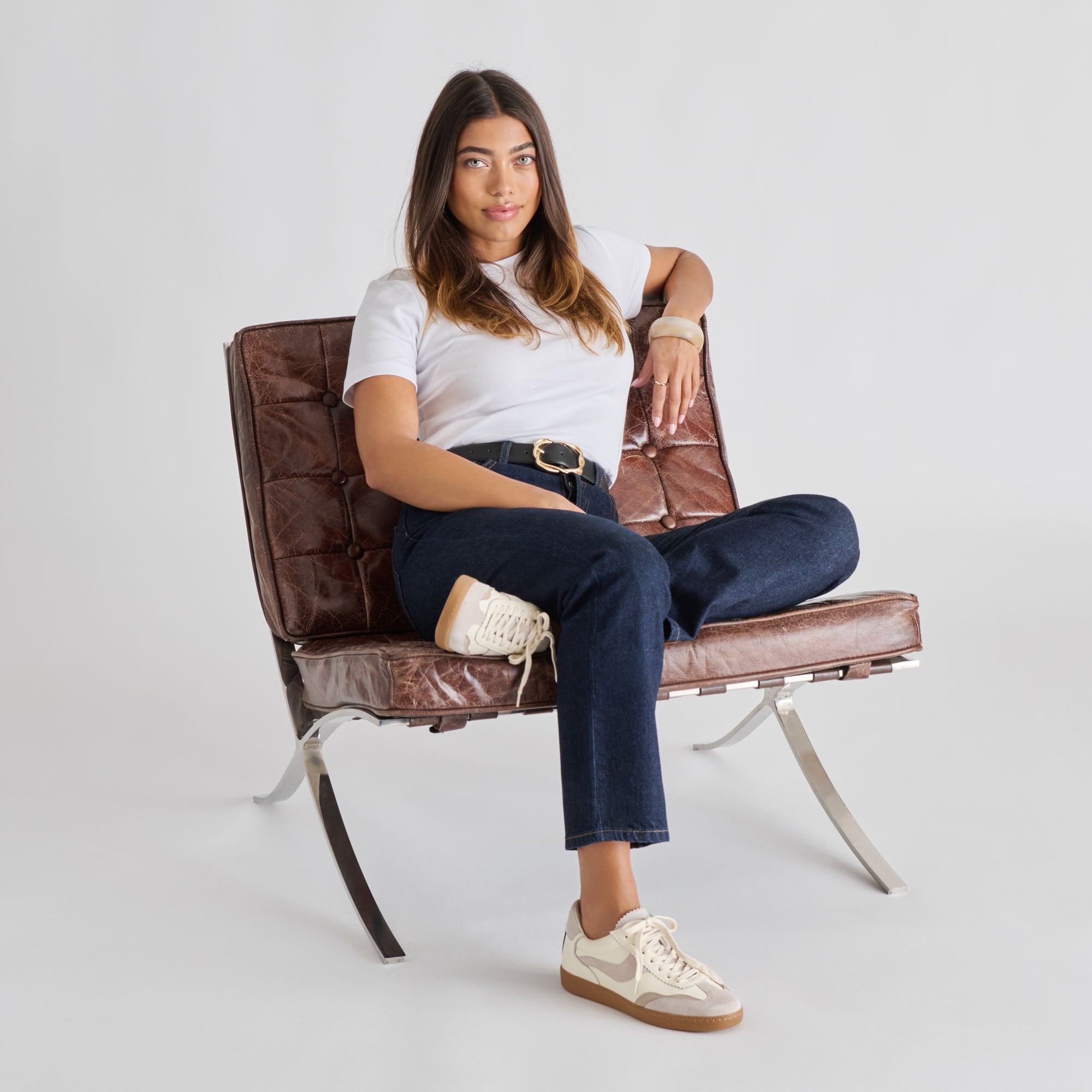 Notice Grey White Leather Sneakers | Women Dolce Vita