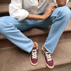 ZINA SNEAKERS BURGUNDY CRINKLE PATENT | Women Dolce Vita