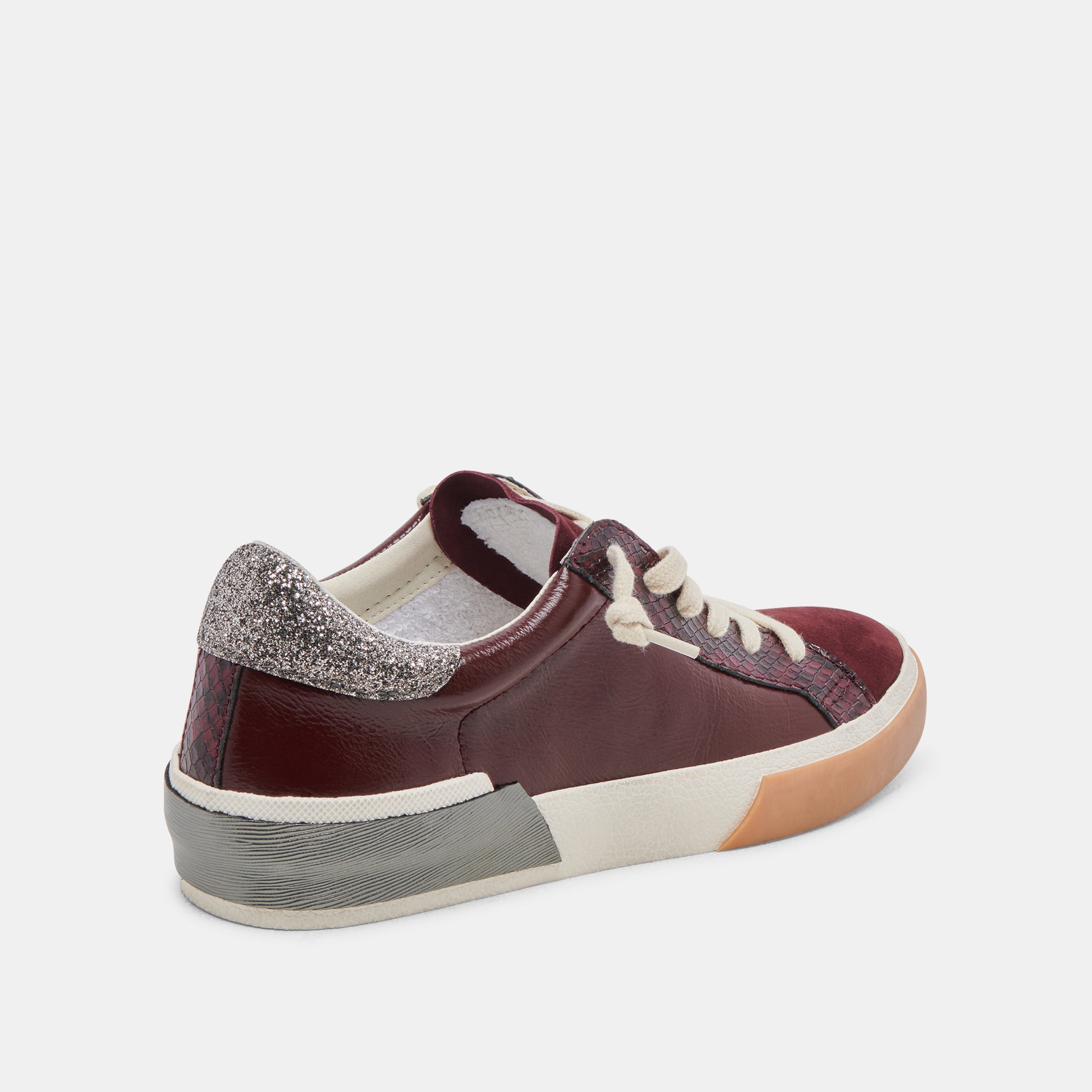 ZINA SNEAKERS BURGUNDY CRINKLE PATENT | Women Dolce Vita