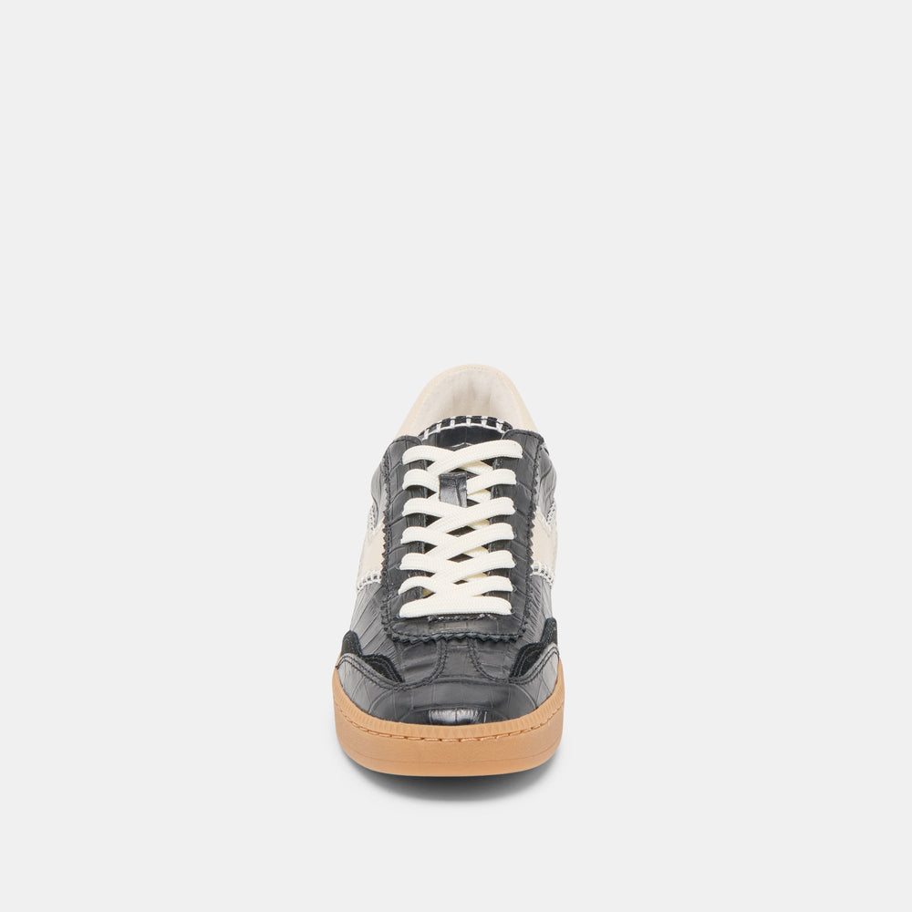 NOTICE STITCH SNEAKERS NOIR CROCO EMBOSSED LEATHER | Dolce Vita Women