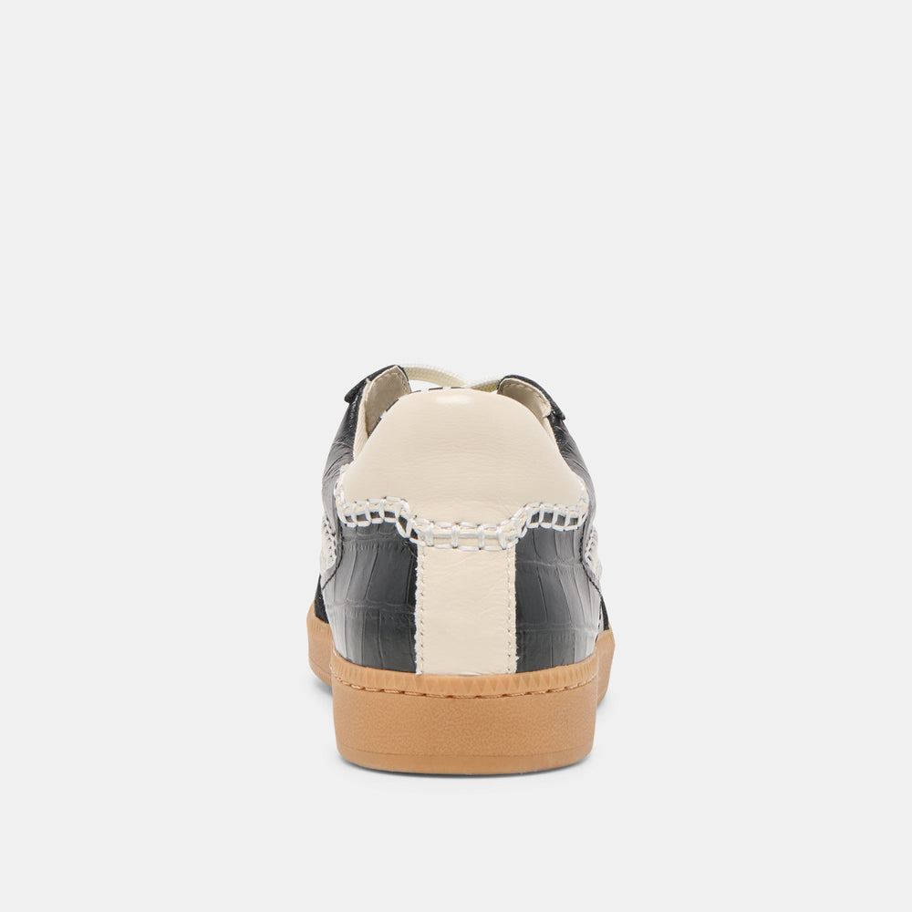 NOTICE STITCH SNEAKERS NOIR CROCO EMBOSSED LEATHER | Dolce Vita Women