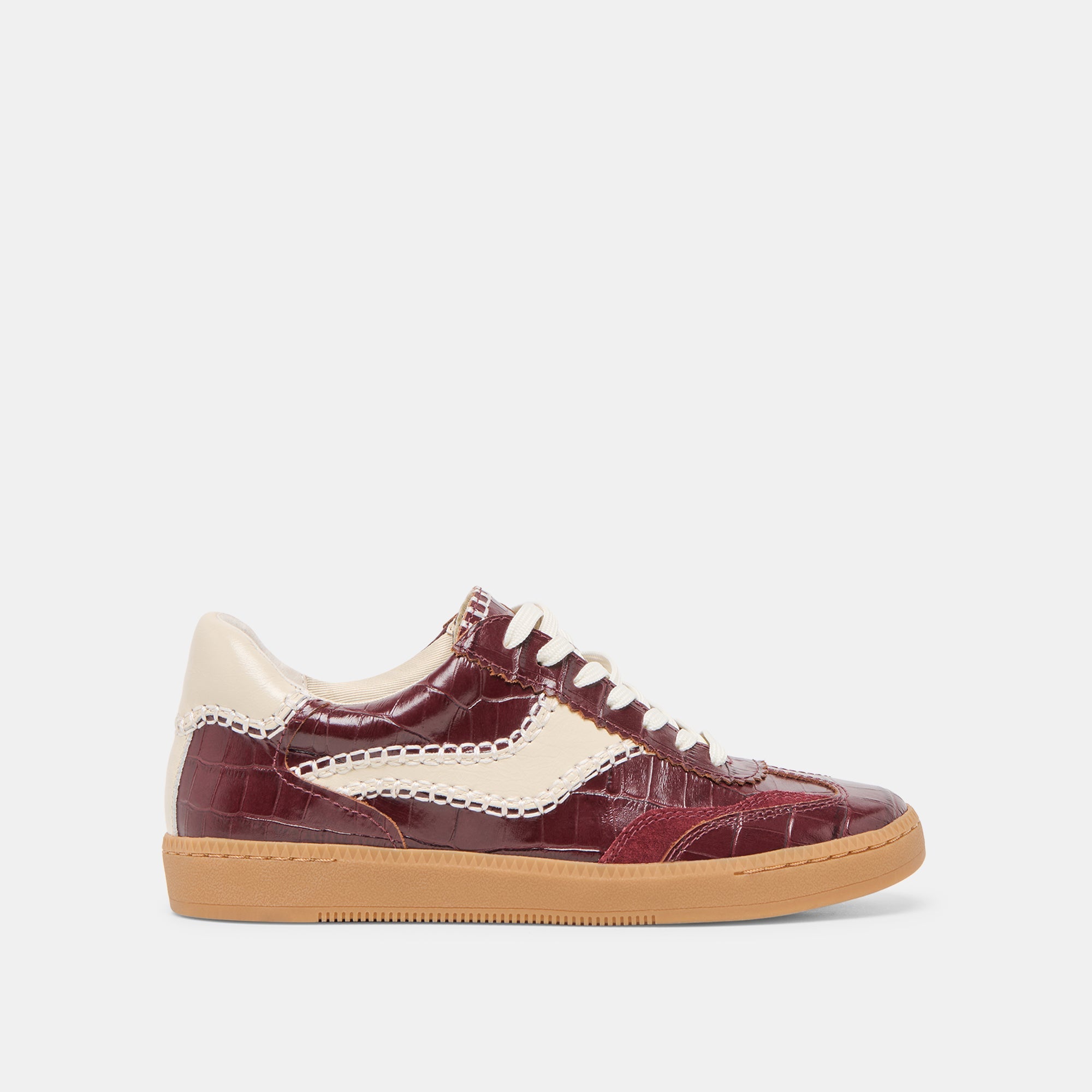 NOTICE STITCH SNEAKERS OXBLOOD CROCO EMBOSSED LEATHER | Dolce Vita Women
