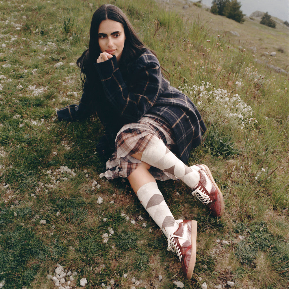 NOTICE STITCH SNEAKERS OXBLOOD CROCO EMBOSSED LEATHER | Dolce Vita Women