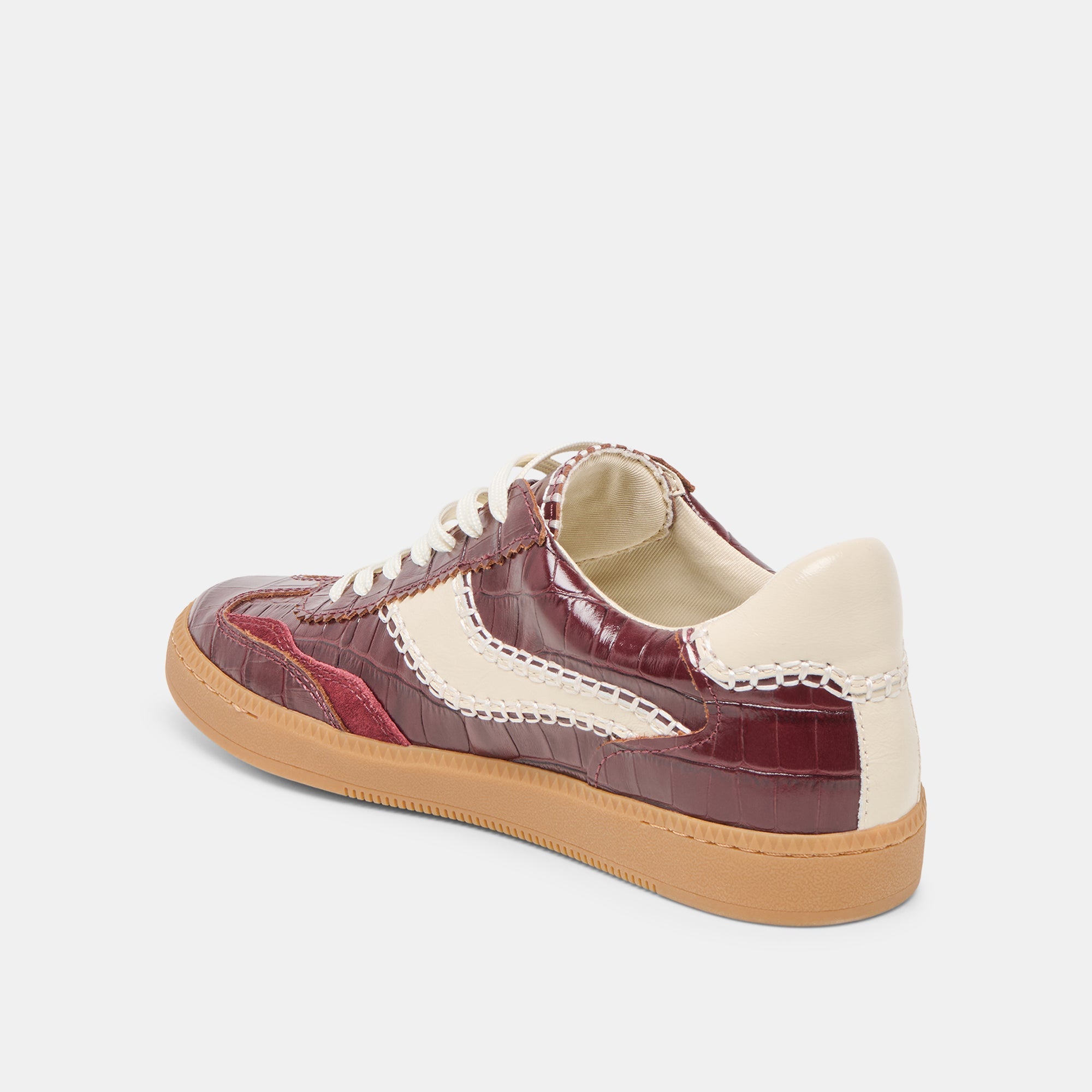 NOTICE STITCH SNEAKERS OXBLOOD CROCO EMBOSSED LEATHER | Dolce Vita Women