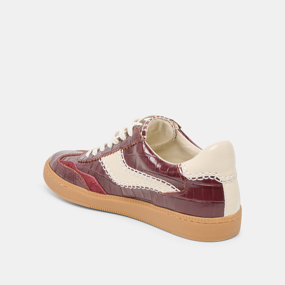 NOTICE STITCH SNEAKERS OXBLOOD CROCO EMBOSSED LEATHER | Dolce Vita Women