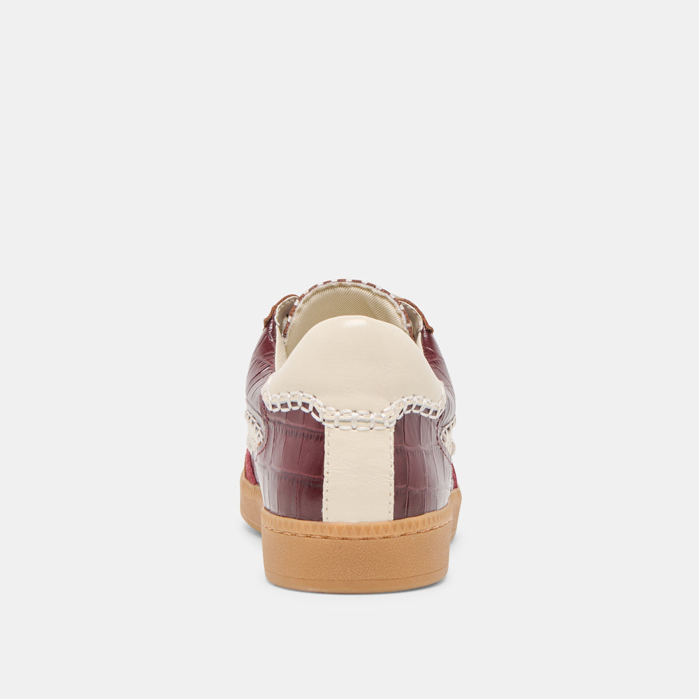 NOTICE STITCH SNEAKERS OXBLOOD CROCO EMBOSSED LEATHER | Dolce Vita Women