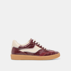 NOTICE STITCH SNEAKERS OXBLOOD CROCO EMBOSSED LEATHER | Dolce Vita Women