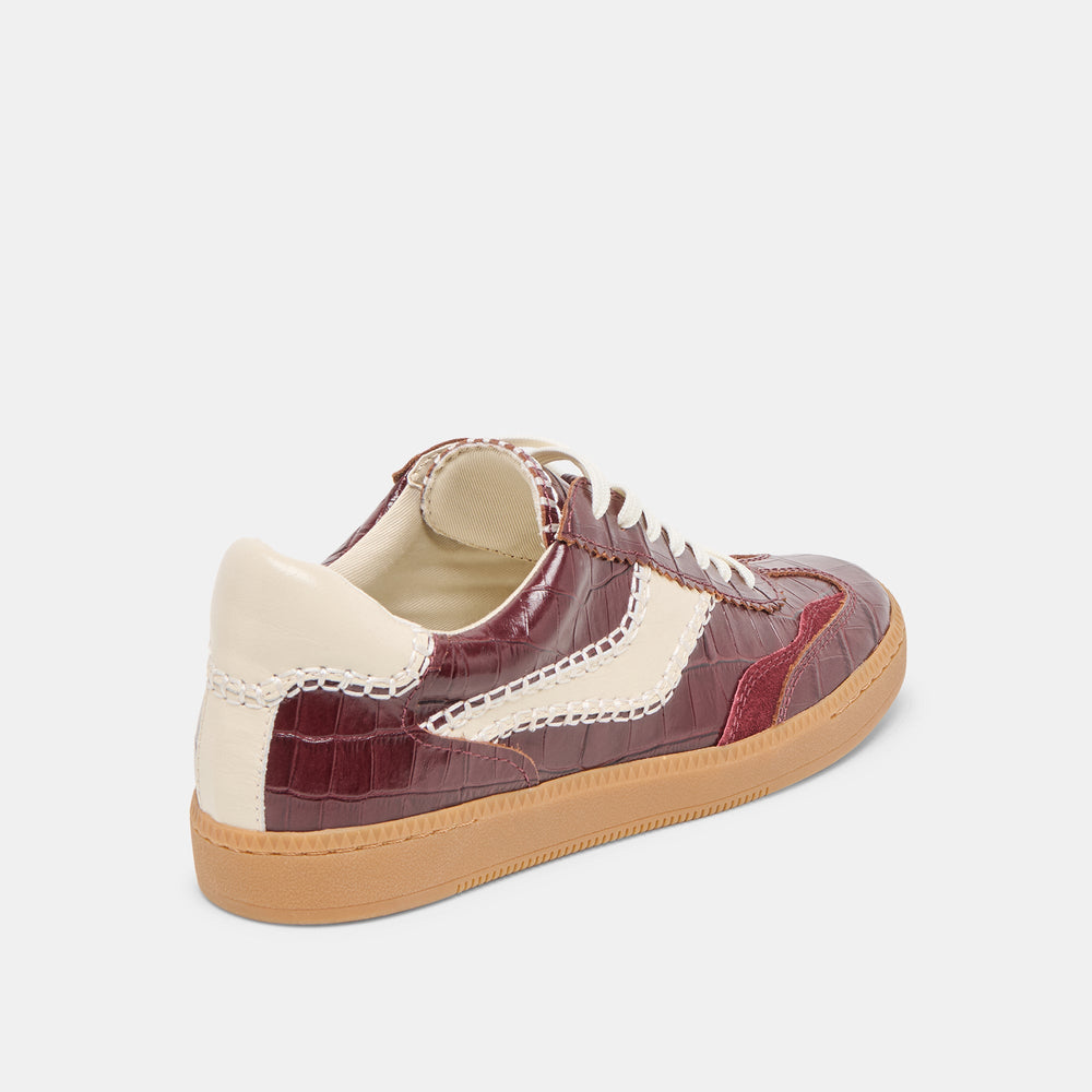 NOTICE STITCH SNEAKERS OXBLOOD CROCO EMBOSSED LEATHER | Dolce Vita Women