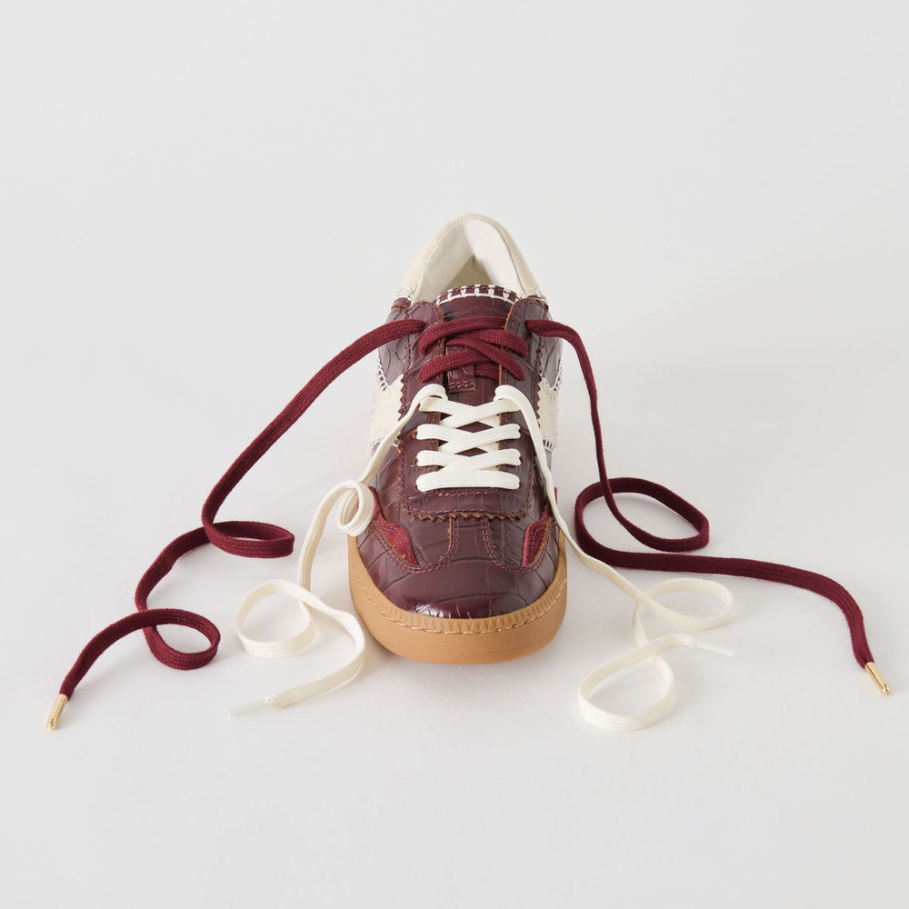 NOTICE STITCH SNEAKERS OXBLOOD CROCO EMBOSSED LEATHER | Dolce Vita Women