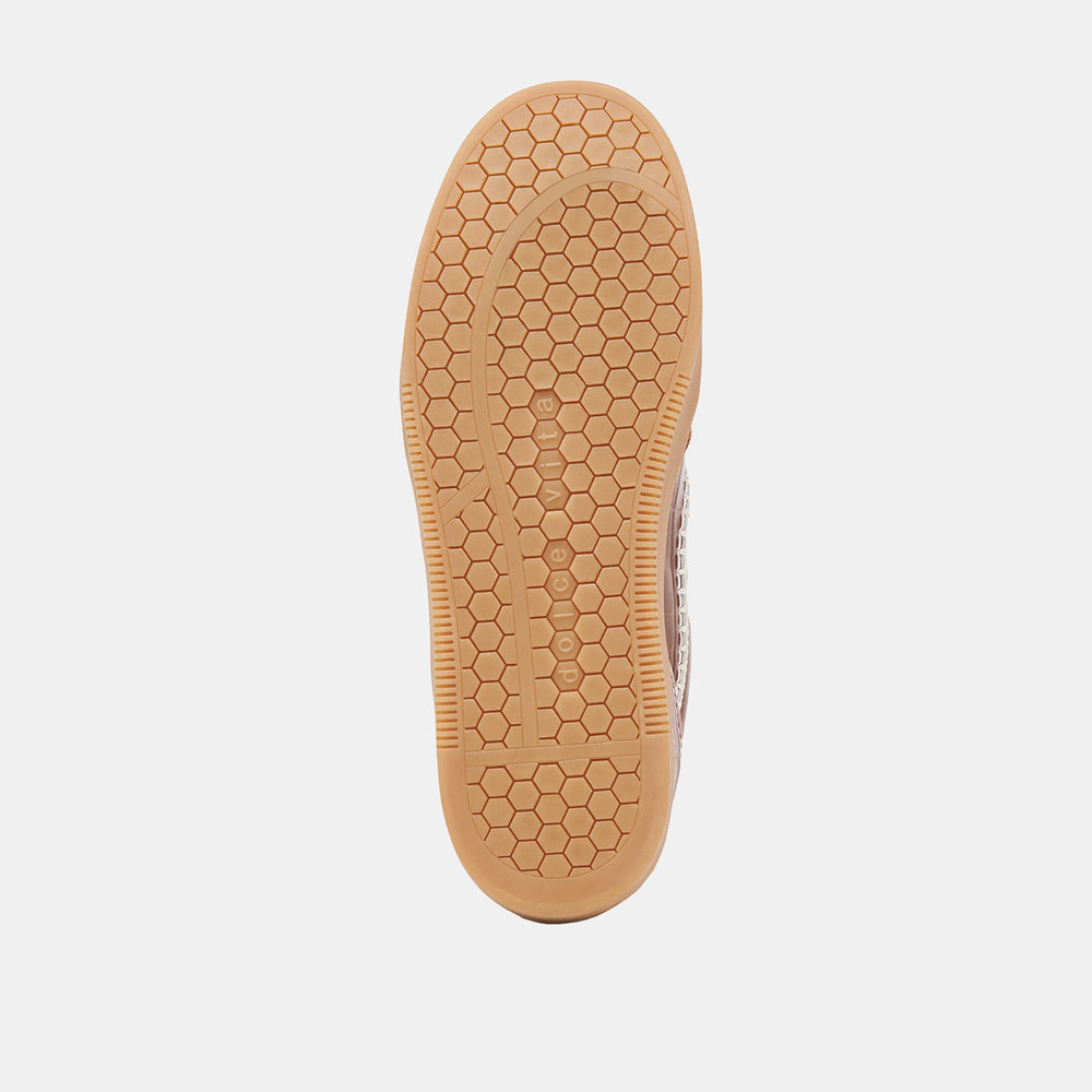 NOTICE STITCH SNEAKERS COGNAC CROCO EMBOSSED LEATHER | Women Dolce Vita
