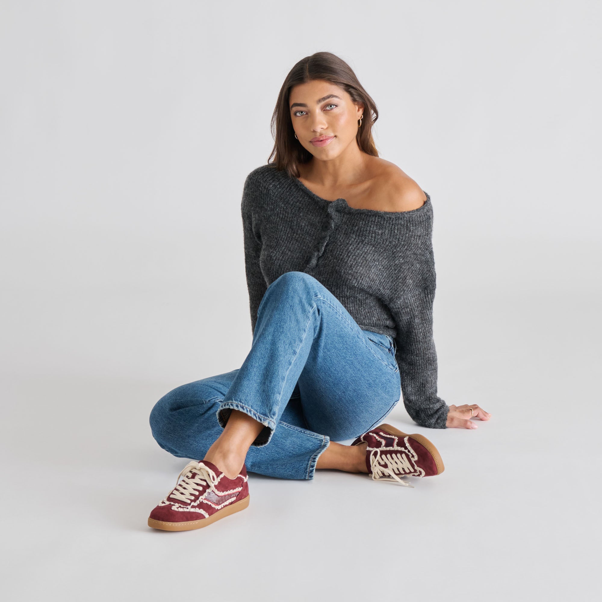 Notice Lace Oxblood Suede Sneakers | Women Dolce Vita