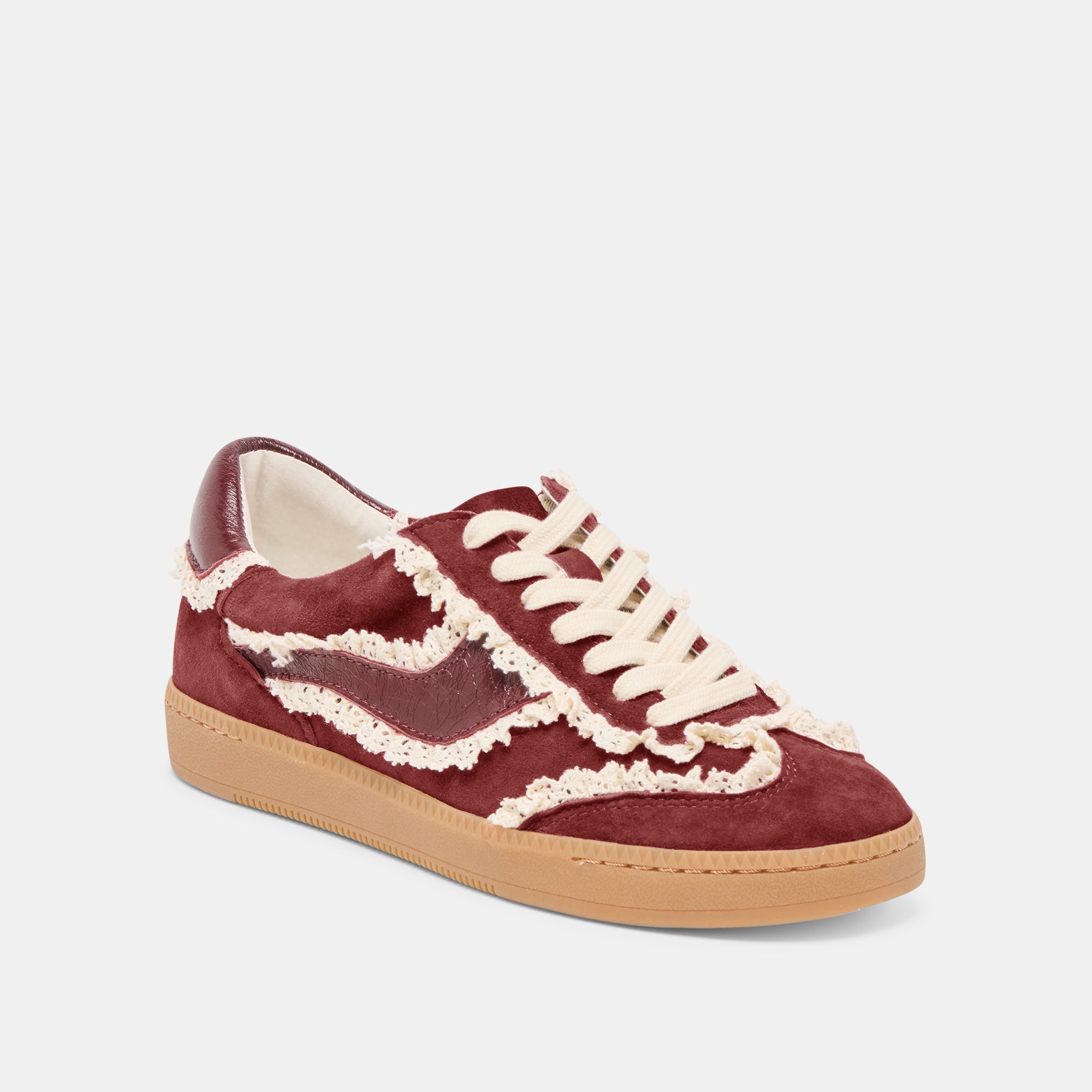 Notice Lace Oxblood Suede Sneakers | Women Dolce Vita