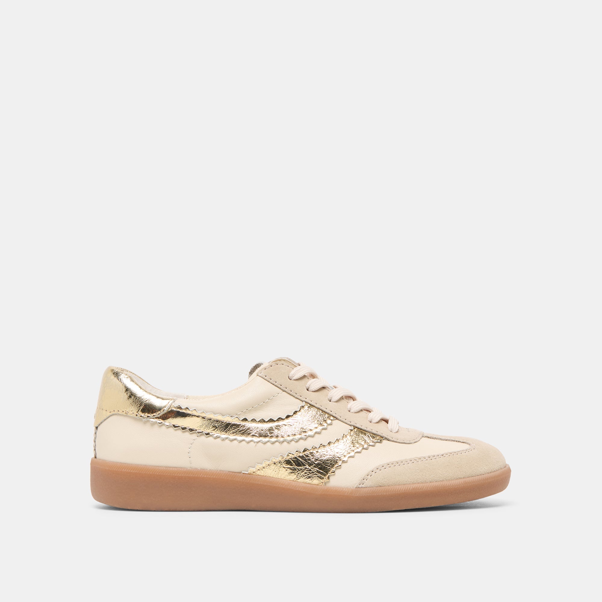 Merit White Gold Leather Sneakers | Dolce Vita Women