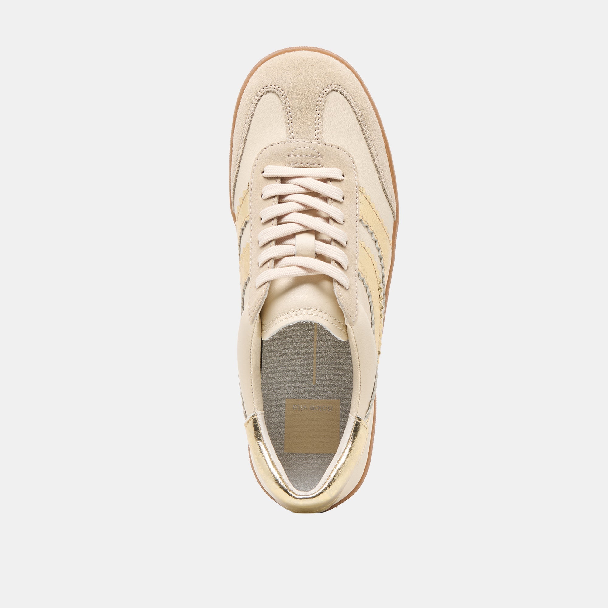 Merit White Gold Leather Sneakers | Dolce Vita Women