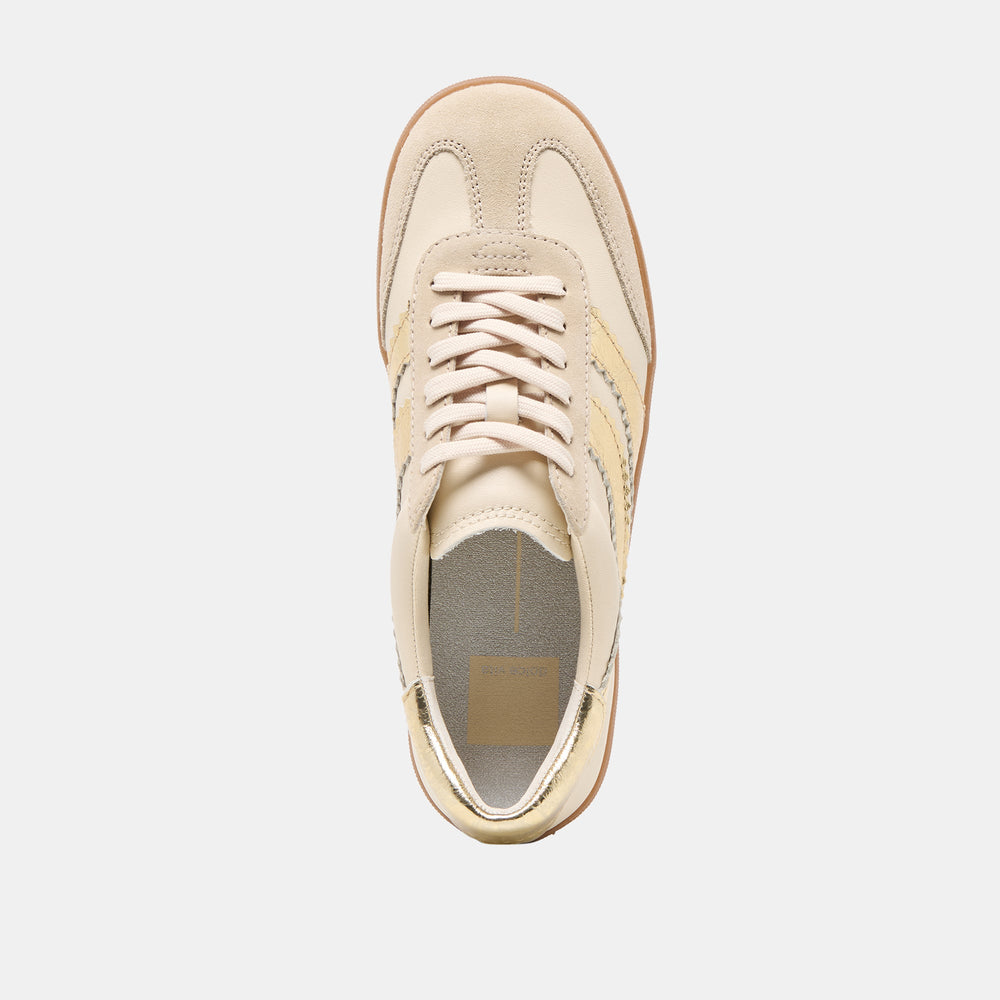 Merit White Gold Leather Sneakers | Dolce Vita Women