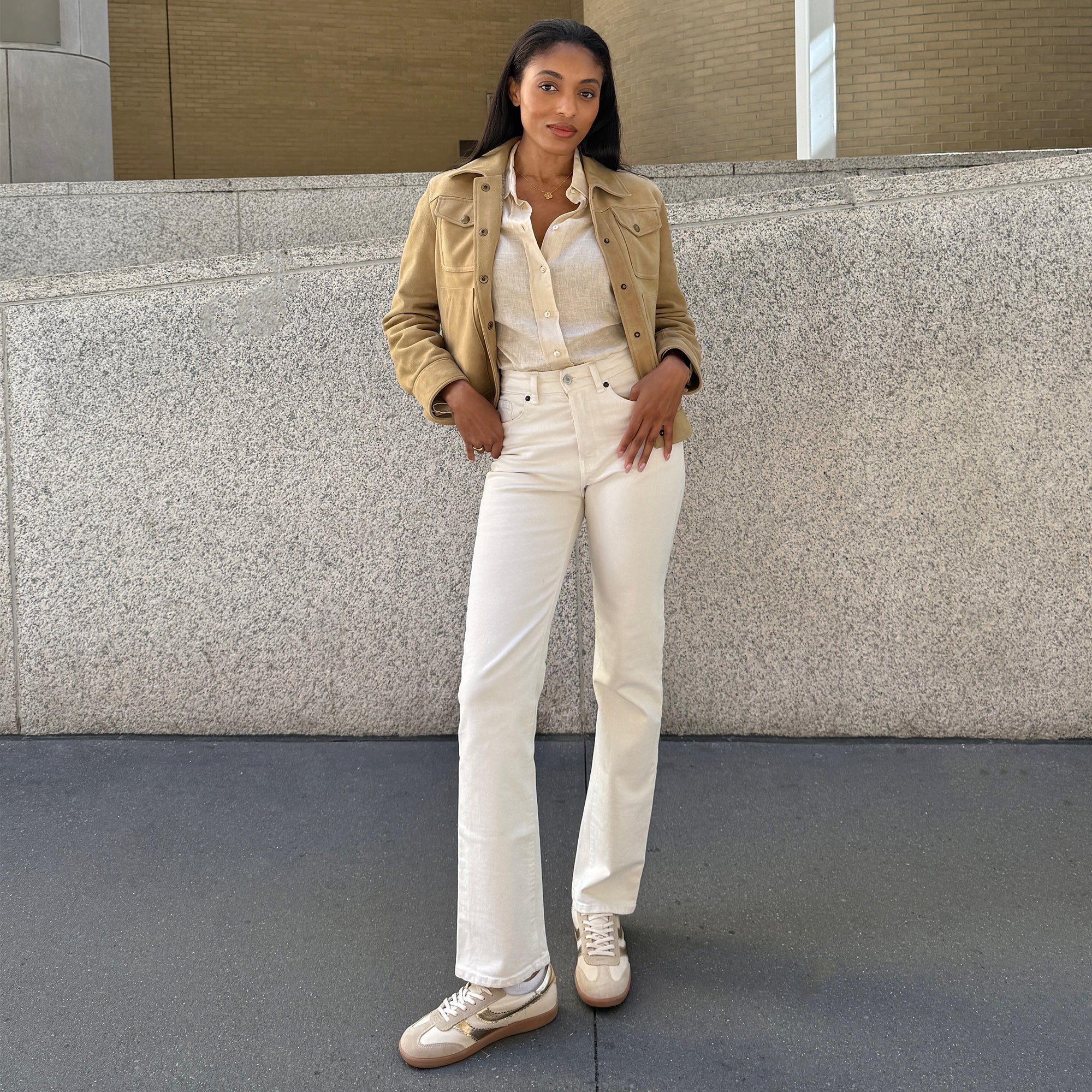 Merit White Gold Leather Sneakers | Dolce Vita Women