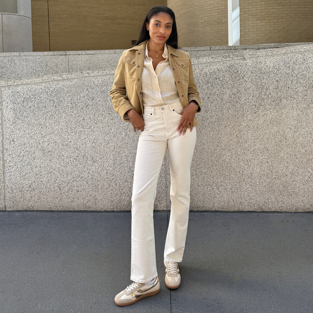 Merit White Gold Leather Sneakers | Dolce Vita Women