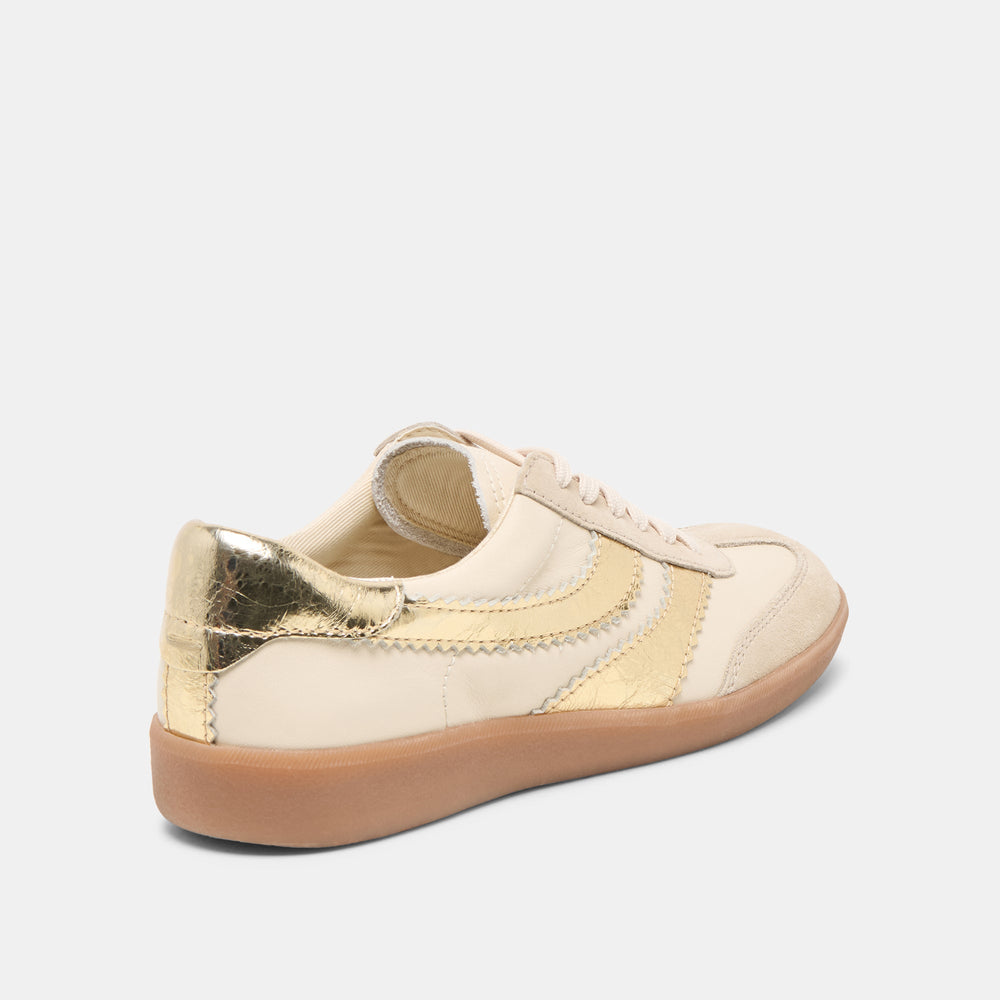 Merit White Gold Leather Sneakers | Dolce Vita Women