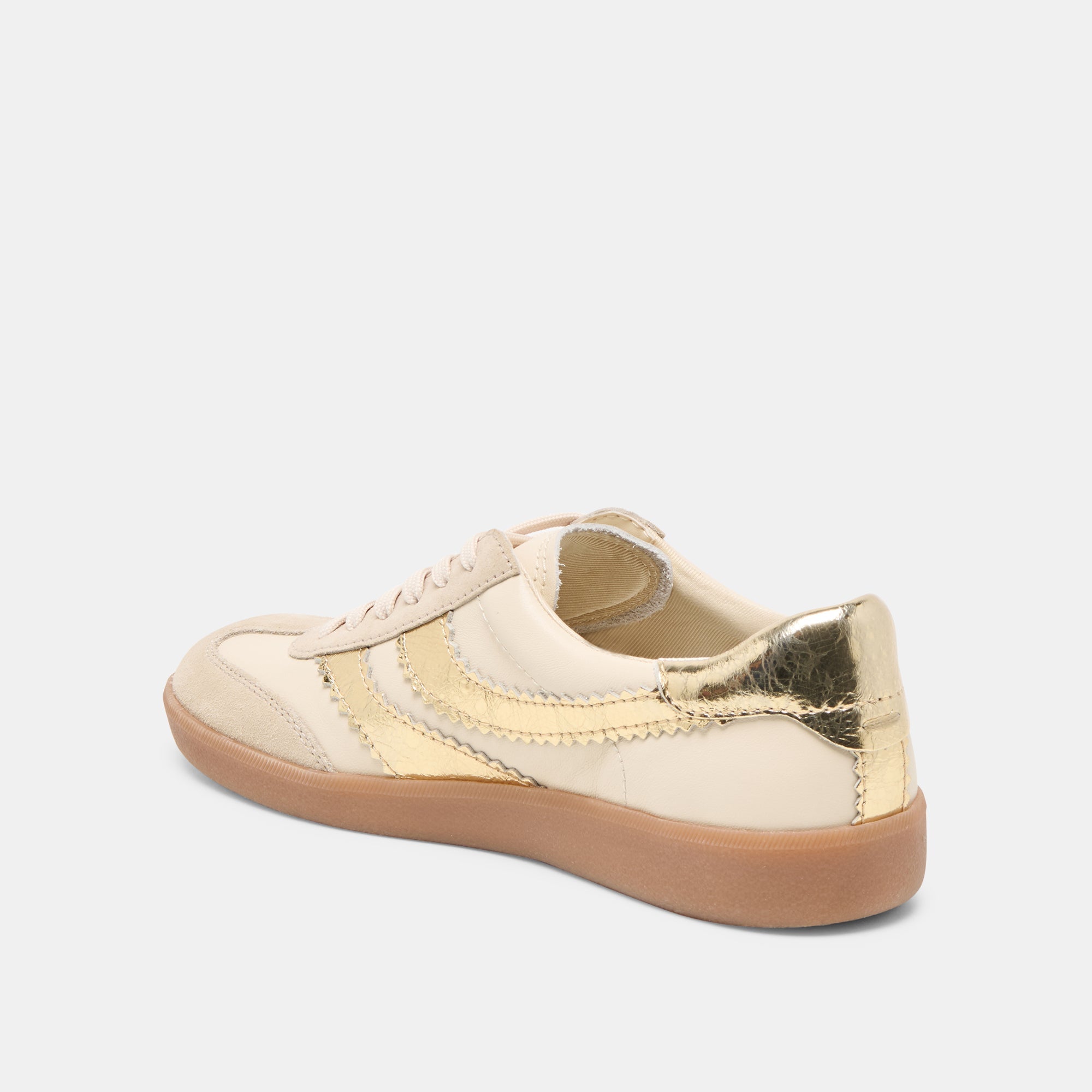 Merit White Gold Leather Sneakers | Dolce Vita Women