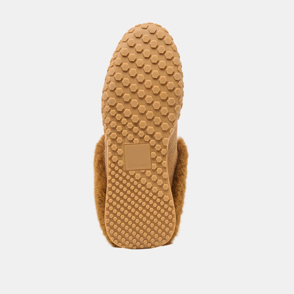Izzey Plush Lt Brown Suede Sneakers | Women Dolce Vita