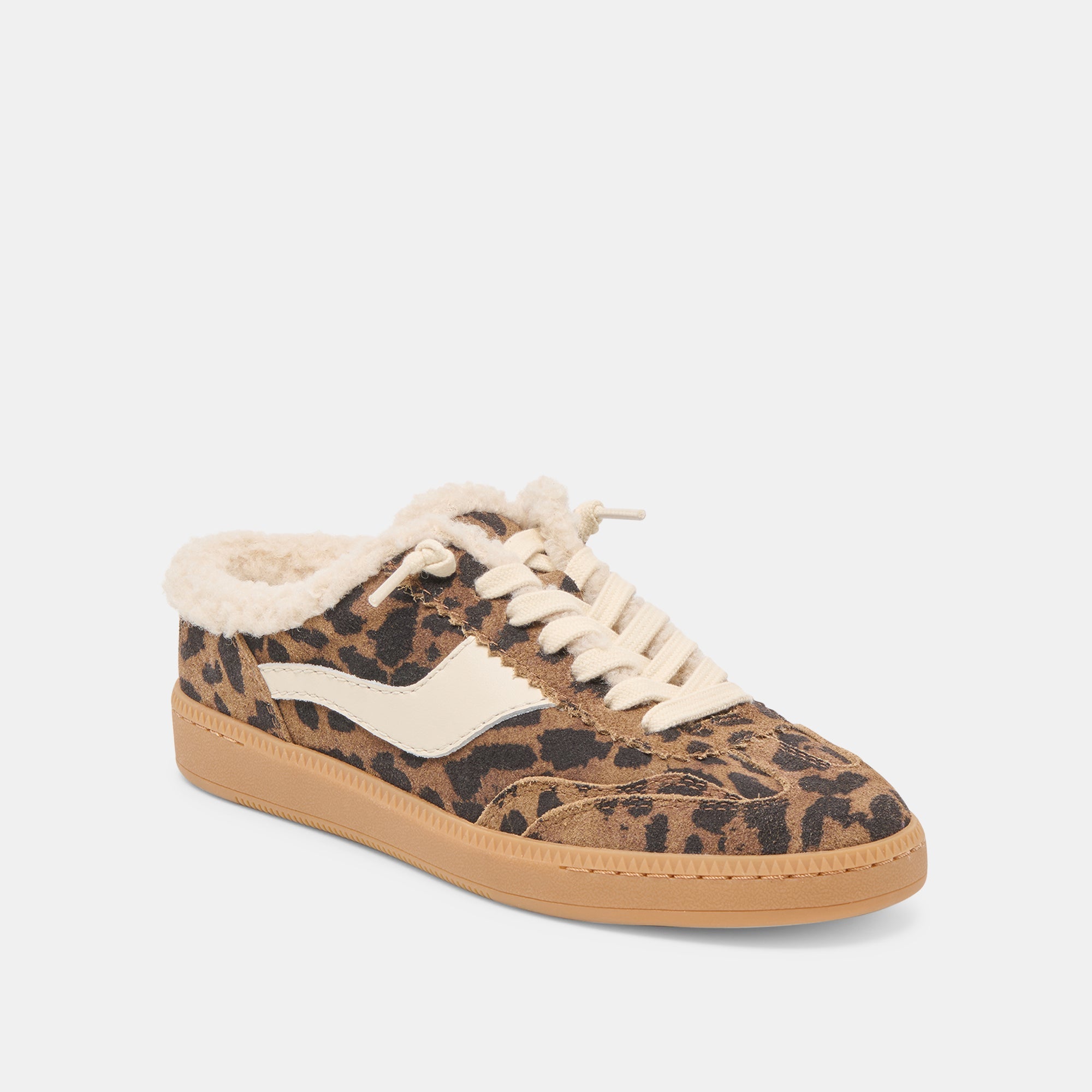 Notice Slide Plush Brown Leopard Printed Suede Sneakers | Dolce Vita Women