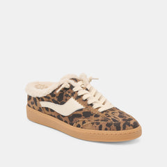 Notice Slide Plush Brown Leopard Printed Suede Sneakers | Dolce Vita Women
