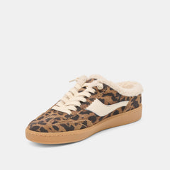 Notice Slide Plush Brown Leopard Printed Suede Sneakers | Dolce Vita Women