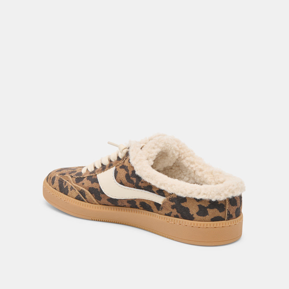 Notice Slide Plush Brown Leopard Printed Suede Sneakers | Dolce Vita Women