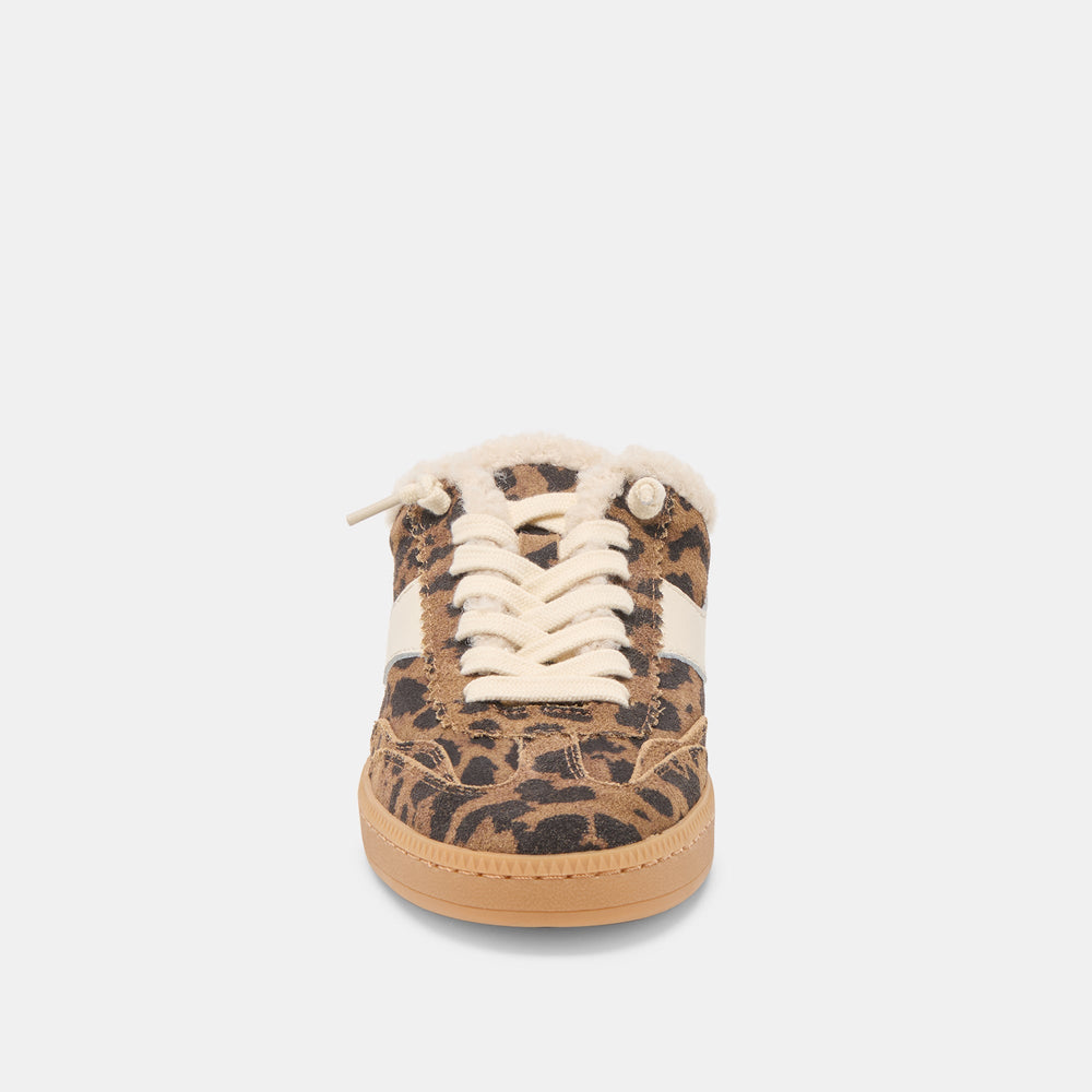 Notice Slide Plush Brown Leopard Printed Suede Sneakers | Dolce Vita Women