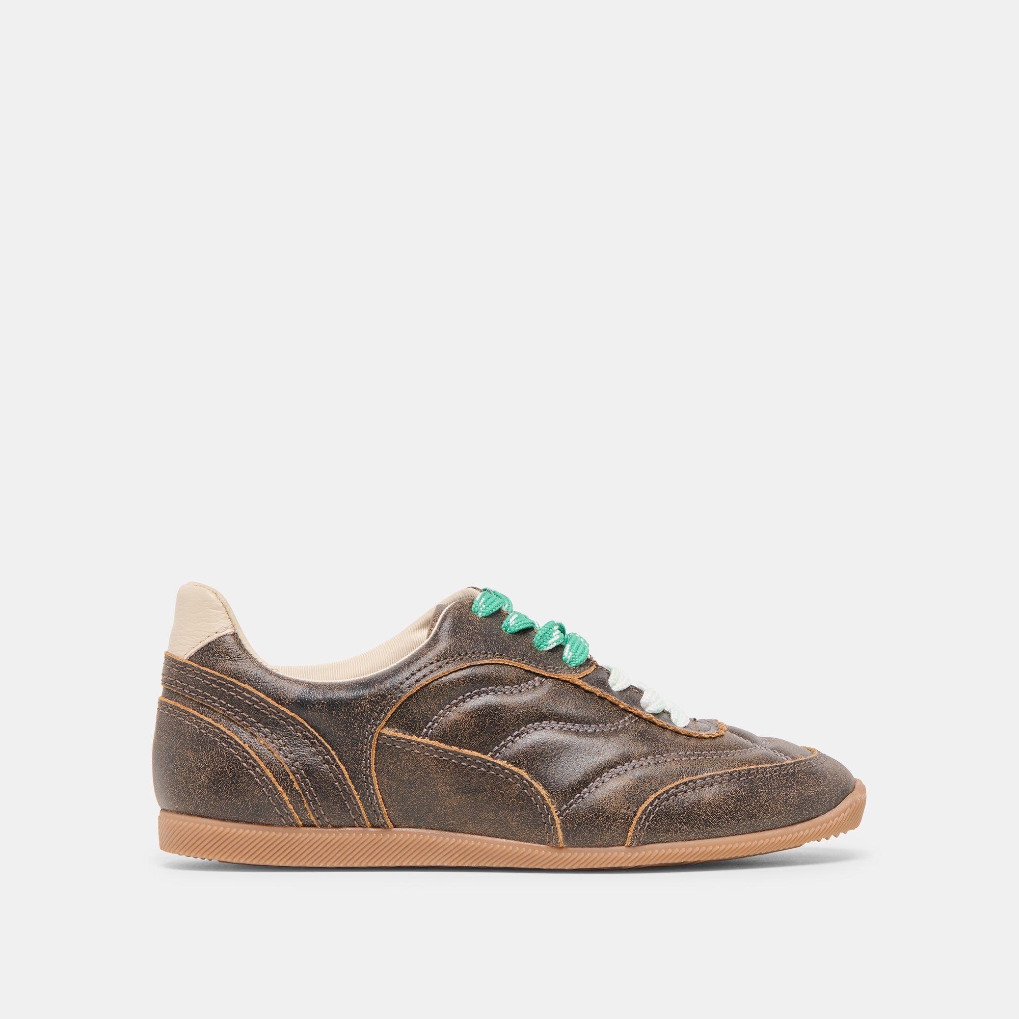 Laini Brown Distressed Leather Sneakers | Dolce Vita Women