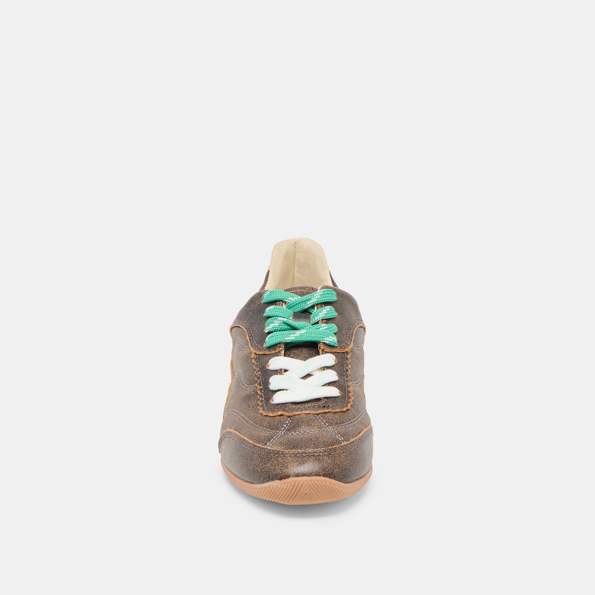 Laini Brown Distressed Leather Sneakers | Dolce Vita Women