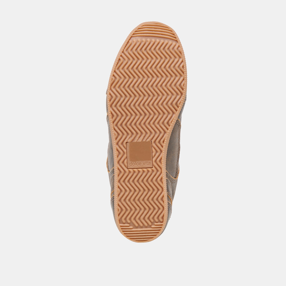 Laini Brown Distressed Leather Sneakers | Dolce Vita Women