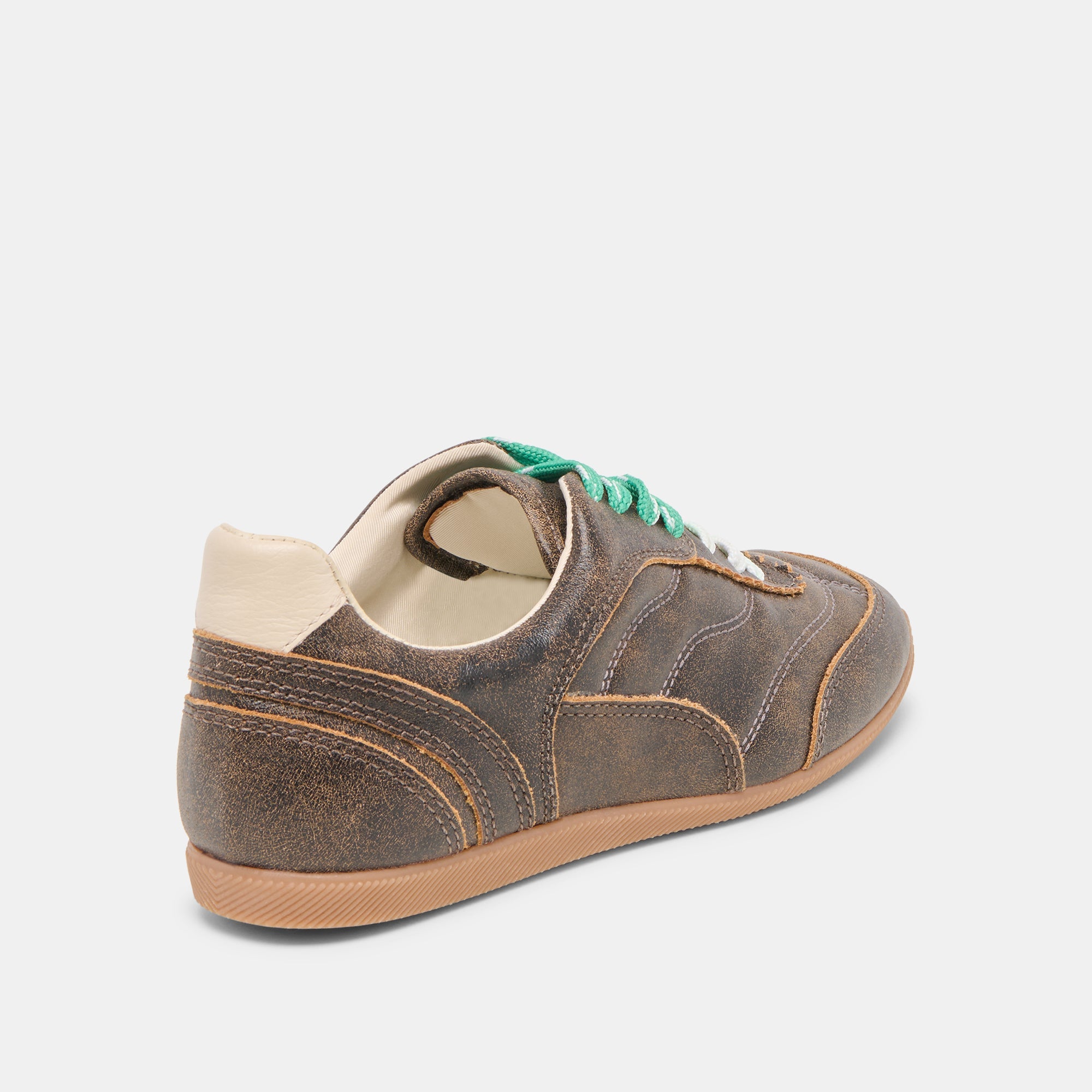 Laini Brown Distressed Leather Sneakers | Dolce Vita Women