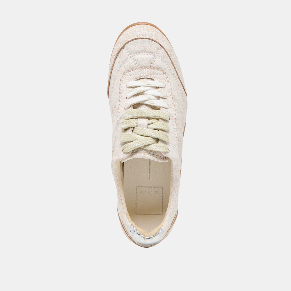 Laini Off White Crackled Leather Sneakers | Women Dolce Vita