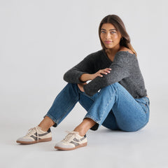 Merit White Grey Leather Sneakers | Dolce Vita Women