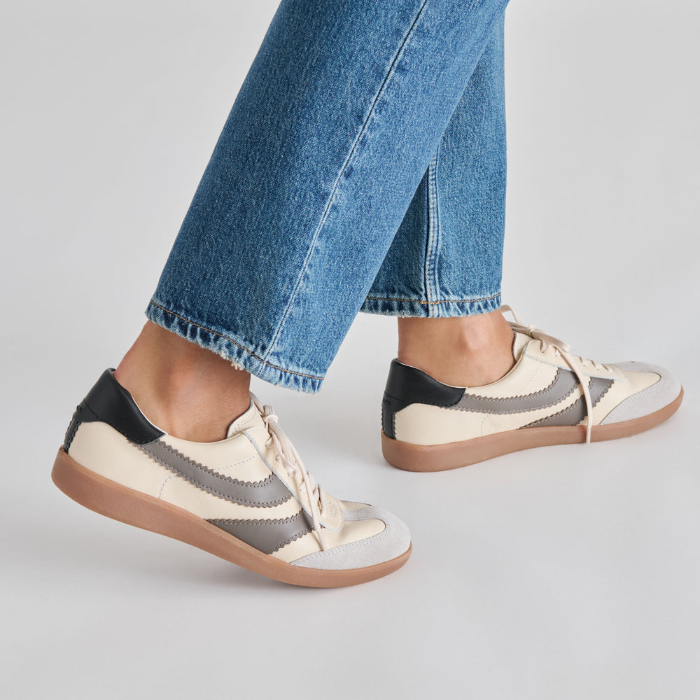 Merit White Grey Leather Sneakers | Dolce Vita Women