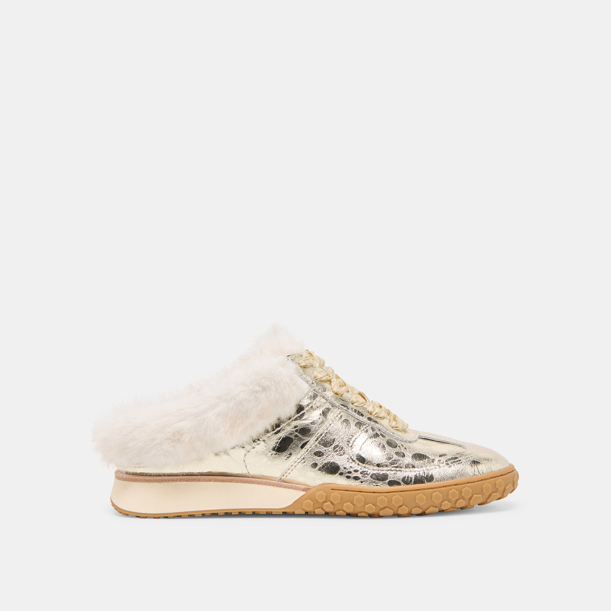 Izzey Plush Platinum Leather Sneakers | Dolce Vita Women