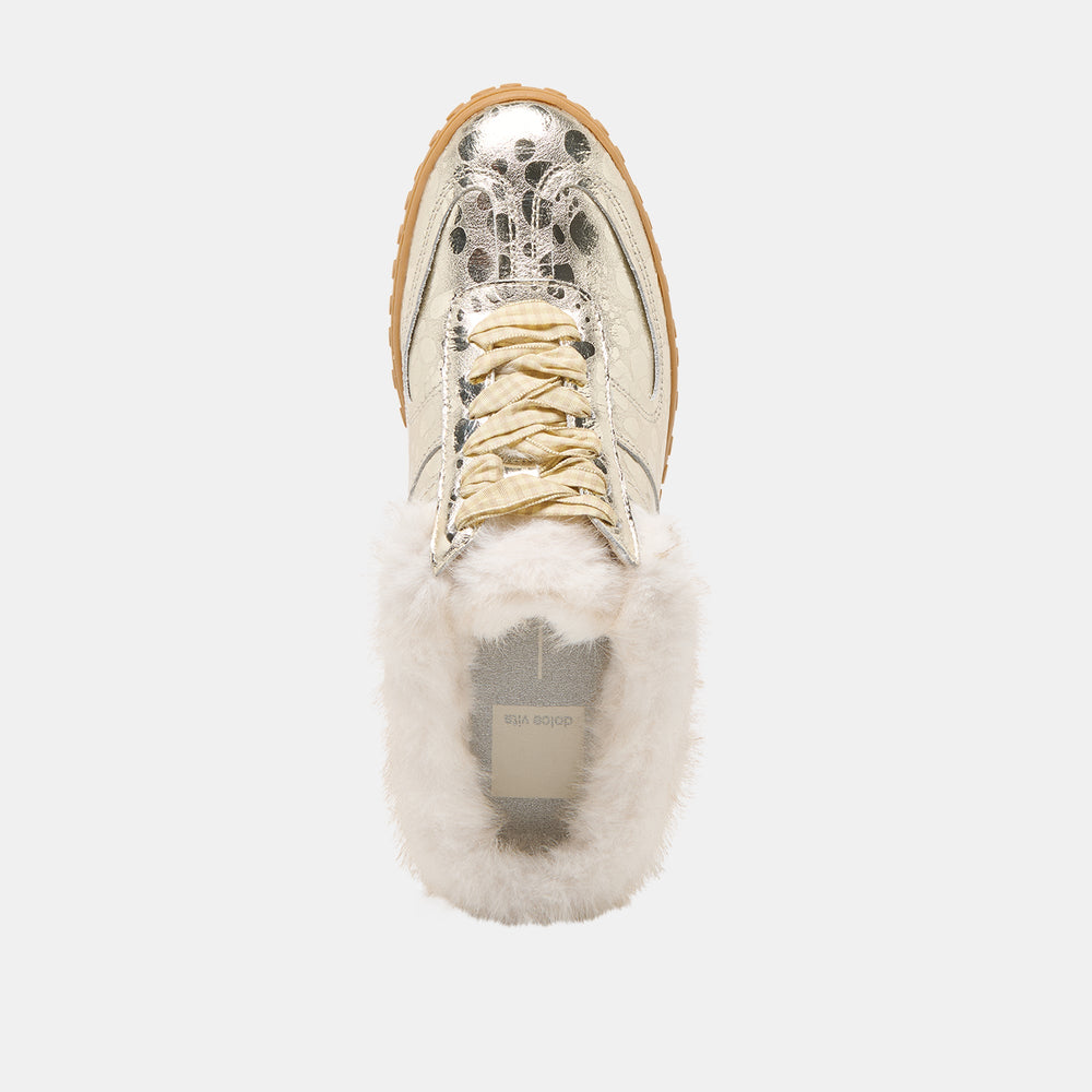 Izzey Plush Platinum Leather Sneakers | Dolce Vita Women
