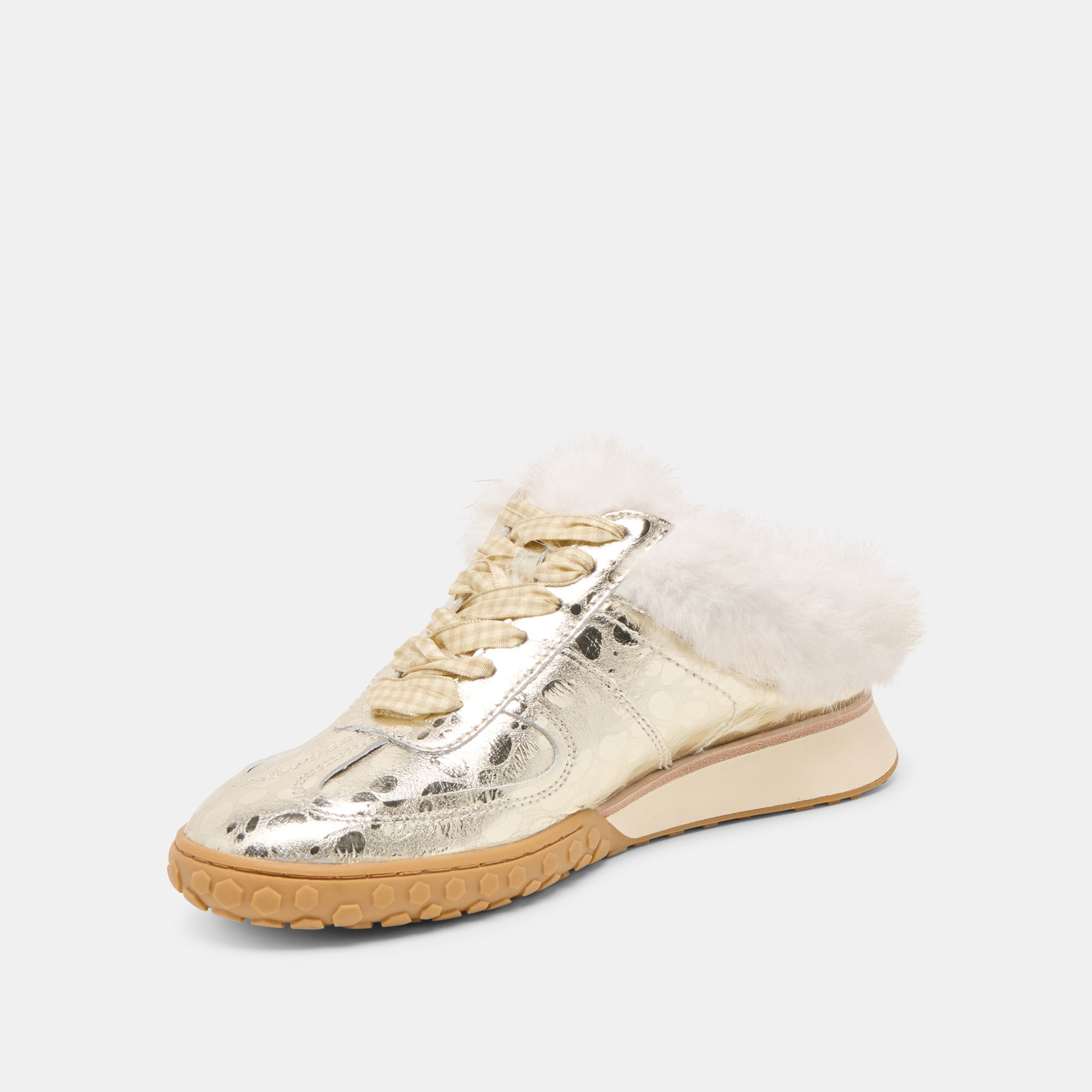 Izzey Plush Platinum Leather Sneakers | Dolce Vita Women