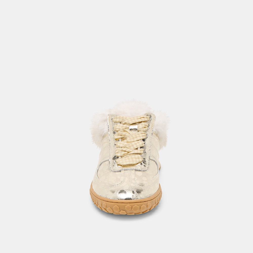 Izzey Plush Platinum Leather Sneakers | Dolce Vita Women