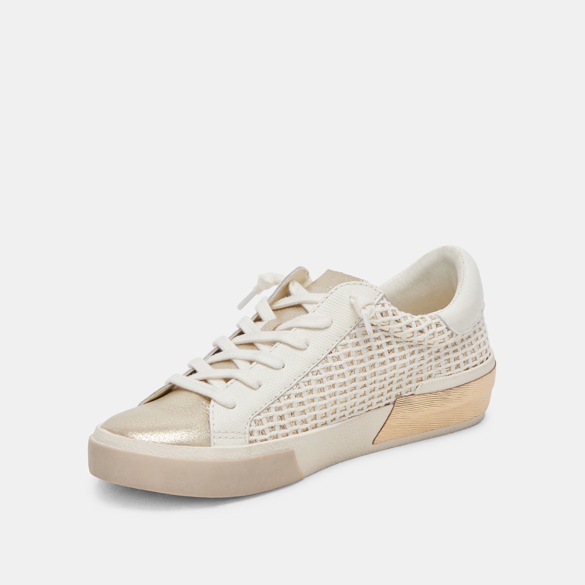 Zina Bone Gold Woven Wide Sneakers | Dolce Vita Women