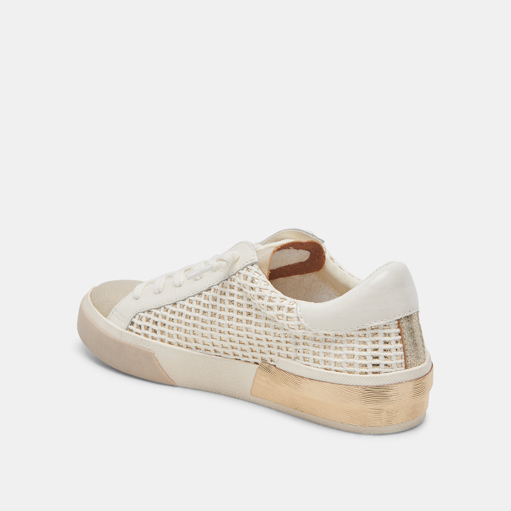 Zina Bone Gold Woven Wide Sneakers | Dolce Vita Women