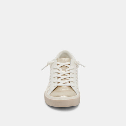 Zina Bone Gold Woven Wide Sneakers - Dolce Vita