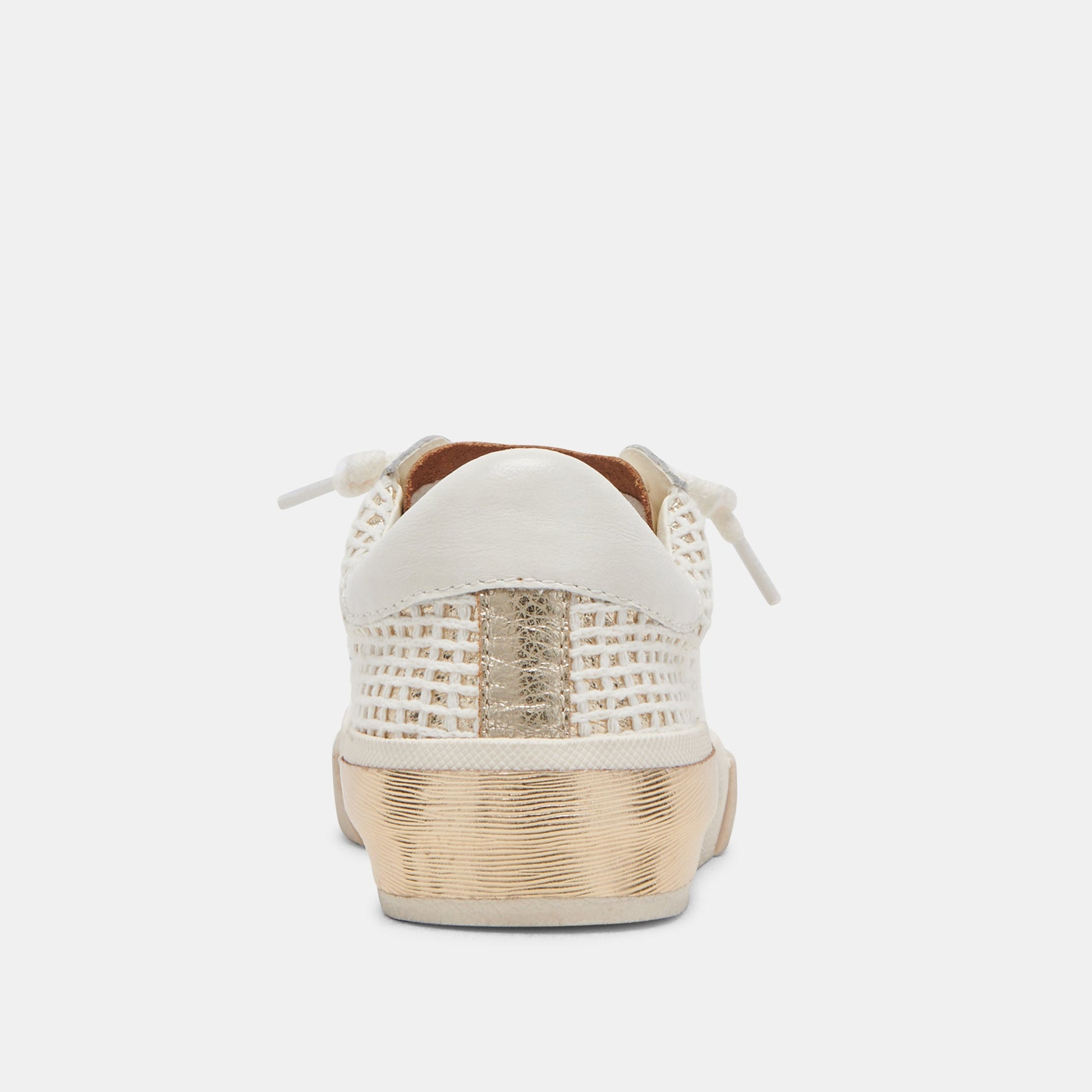 Zina Bone Gold Woven Wide Sneakers - Dolce Vita