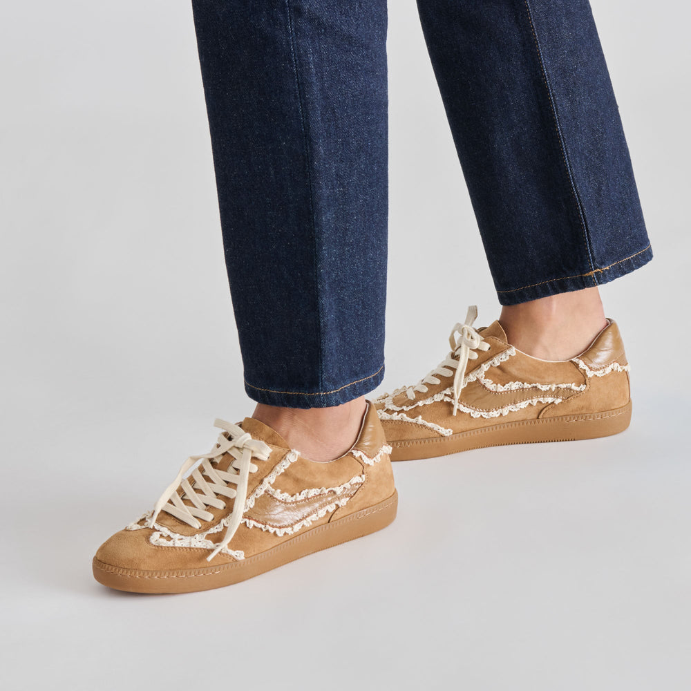 Notice Lace Lt Brown Suede Sneakers | Women Dolce Vita